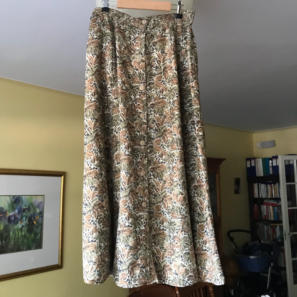 Vintage Button Up Midi Skirt